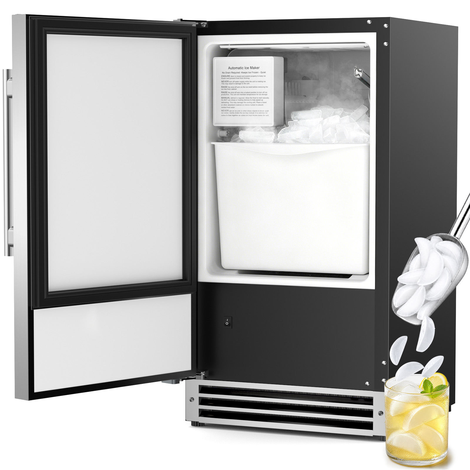 Commercial Kitchen Bin - Unterbau-Eismaschine, Halbmond-Eismaschine für den gewerblichen Einsatz,
