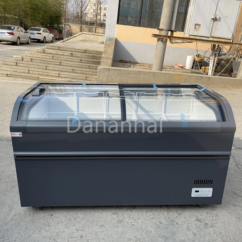 Commercial Chest Freezer - Kommerzieller Merchandising-Gefrierschrank, Insel-Display-Gefrierschrank für Convenience-Stores, Tiefkühl-Snackverkauf