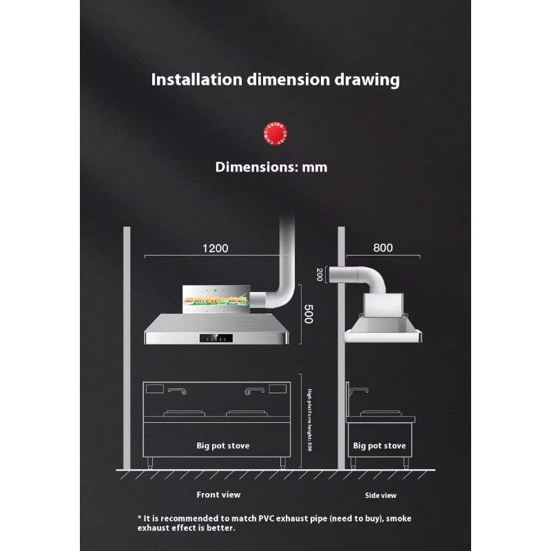 Commercial Kitchen Hoods - Gewerbliche Dunstabzugshaube aus Edelstahl für Großküchen,